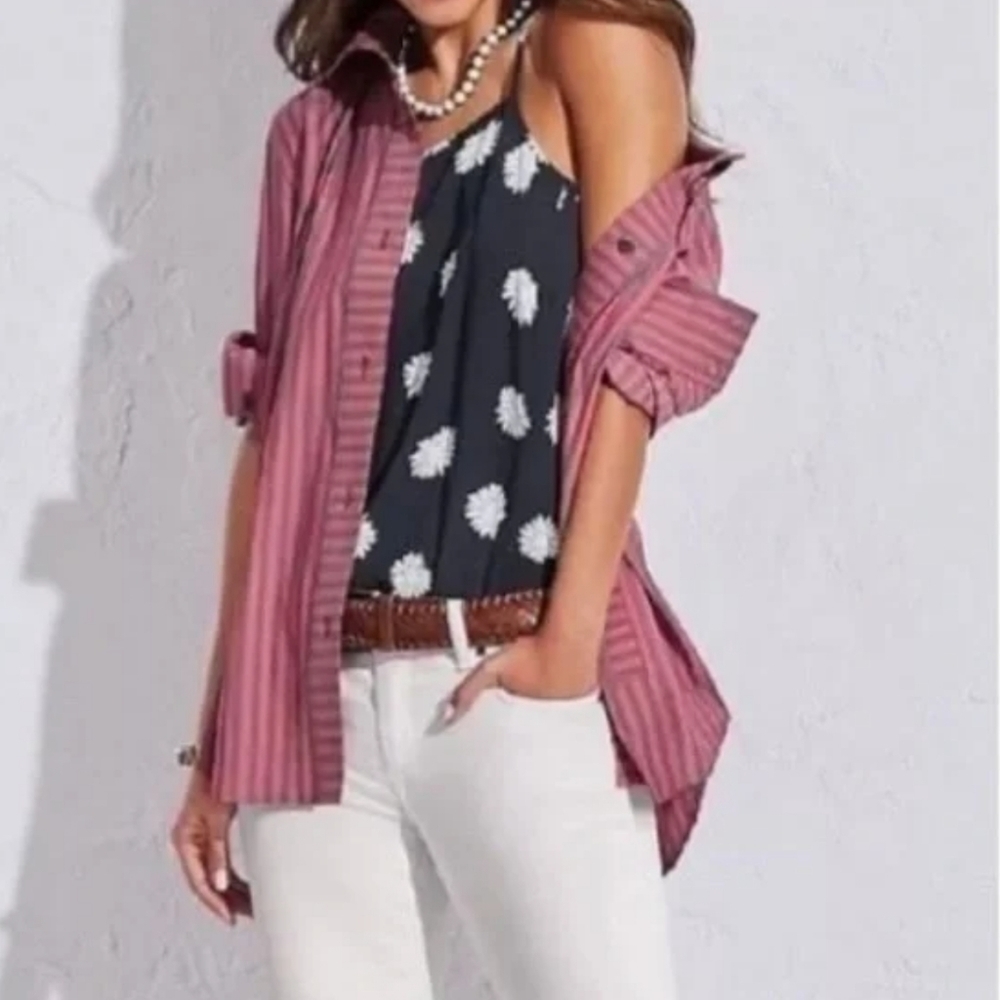 CAbi Regatta striped Shacket
